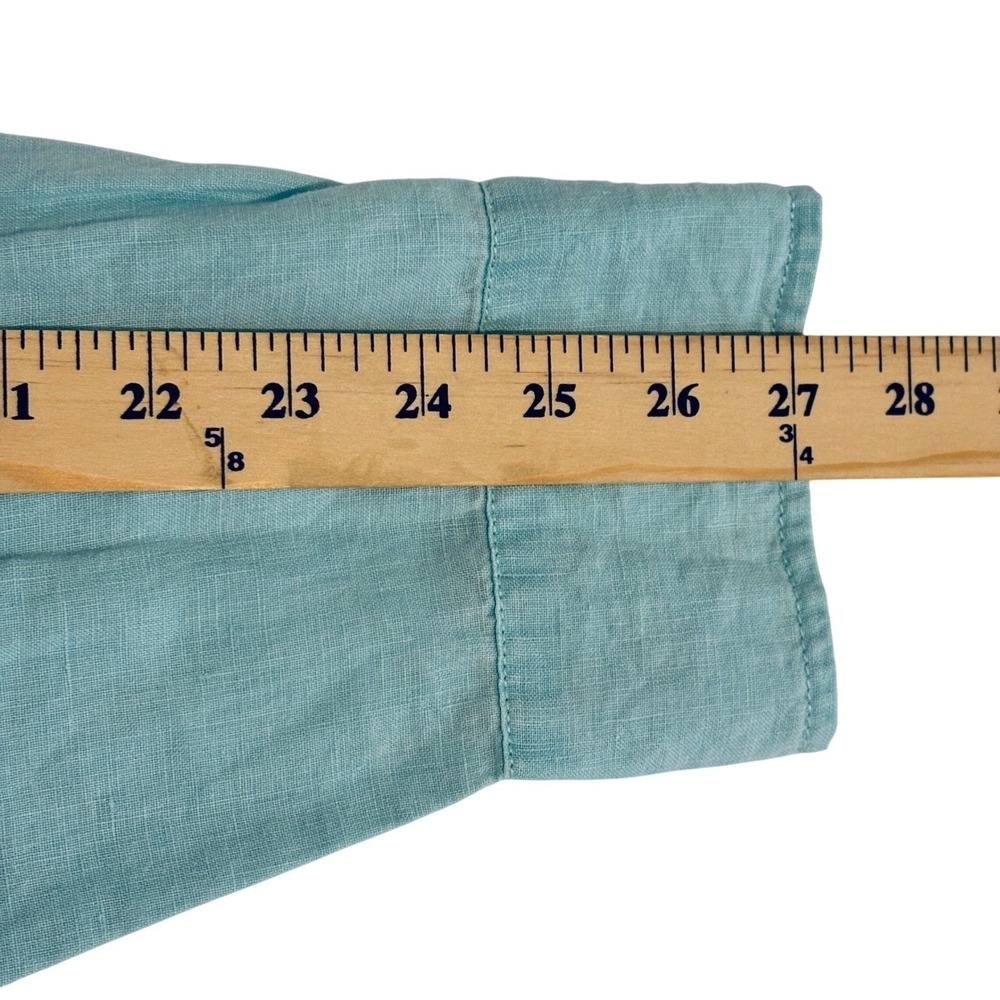 Tommy Bahama Linen Button Down Shirt Mens 2XL Mint Green Long Sleeve - Picture 9 of 11